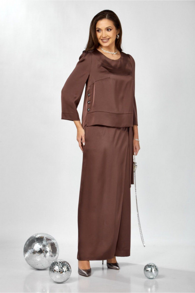 Блуза, брюки ZigzagStyle 626 молочный шоколад - фото 5