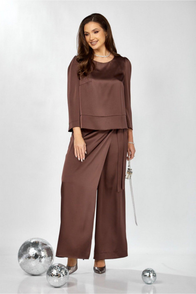 Блуза, брюки ZigzagStyle 626 молочный шоколад - фото 1