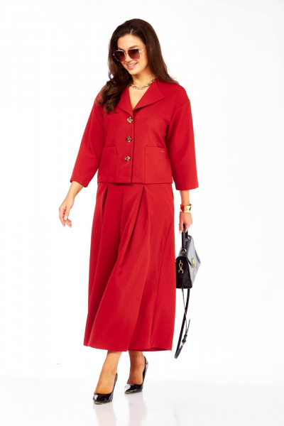 Брюки, жакет Taita plus 2522/4 красный - фото 4