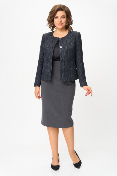 Жакет, юбка ANASTASIA MAK 1302 серый - фото 2