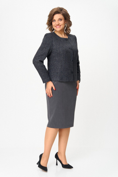 Жакет, юбка ANASTASIA MAK 1302 серый - фото 4