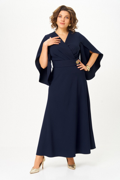 Платье ANASTASIA MAK 1309 синий - фото 2