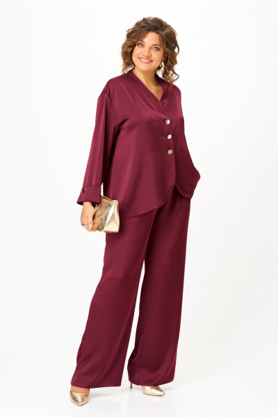 Блуза, брюки Aira Style 24245 винный - фото 10