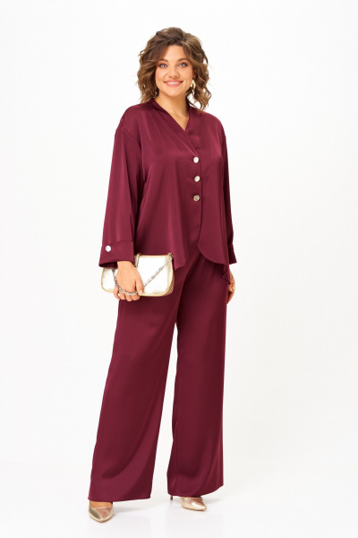 Блуза, брюки Aira Style 24245 винный - фото 8