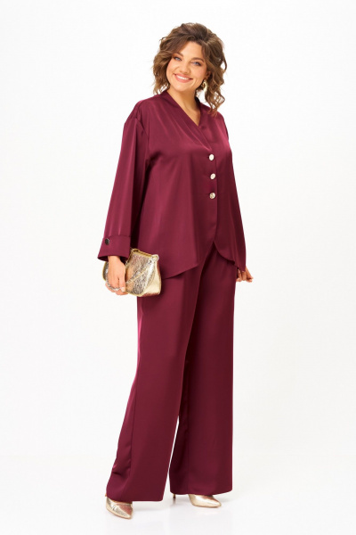 Блуза, брюки Aira Style 24245 винный - фото 5