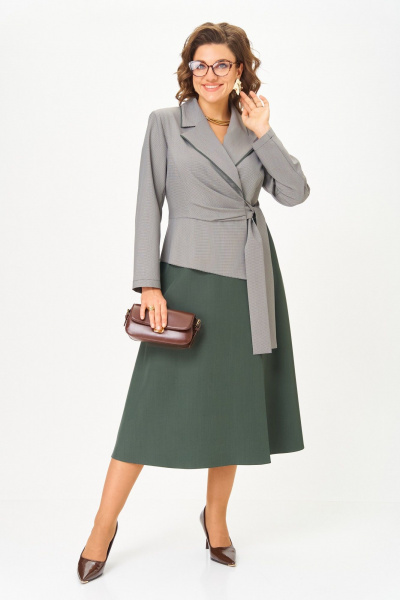 Платье Aira Style 24431 серо-зеленый - фото 6