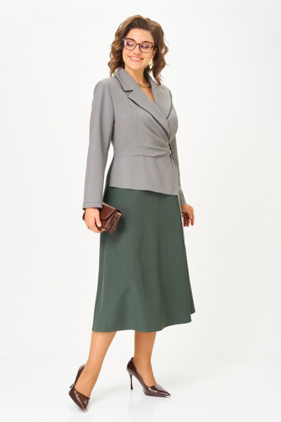 Платье Aira Style 24431 серо-зеленый - фото 2