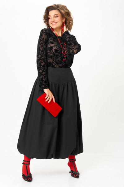 Топ, юбка Aira Style 24136 черный - фото 12