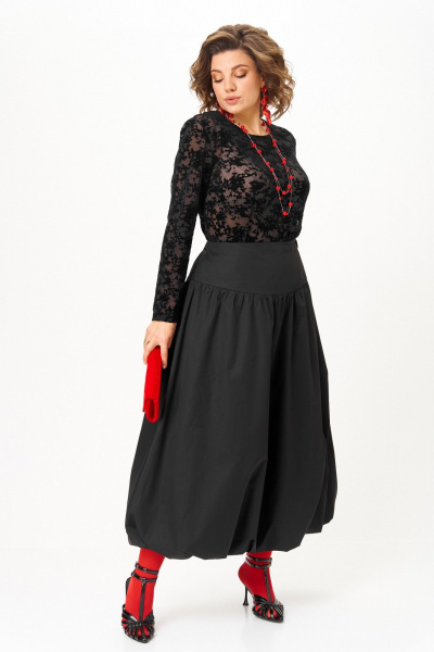 Топ, юбка Aira Style 24136 черный - фото 4