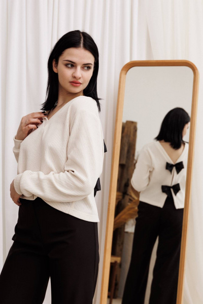 Кофта AVEEVA 55477 молочный - фото 5