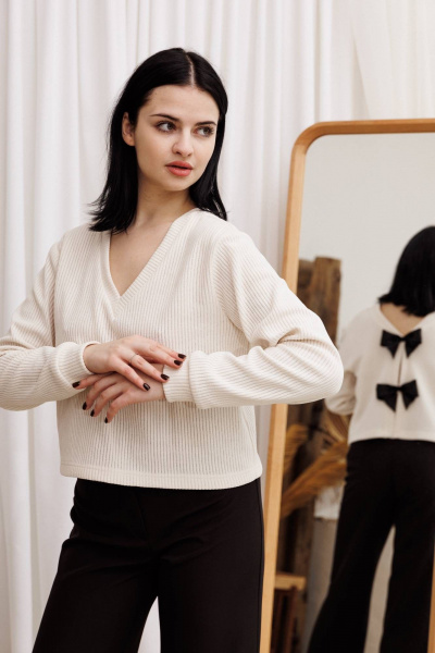 Кофта AVEEVA 55477 молочный - фото 4