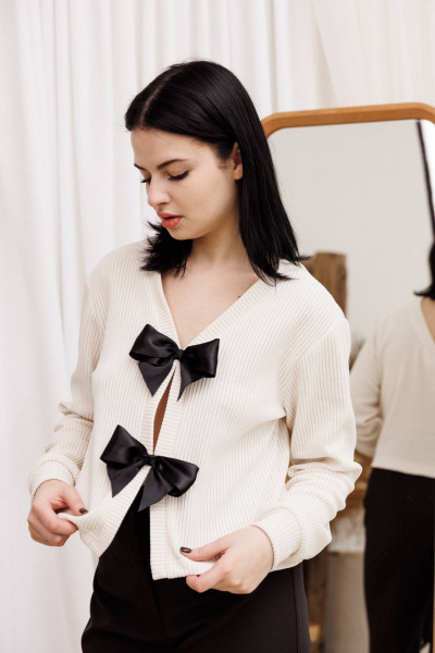 Кофта AVEEVA 55477 молочный - фото 3