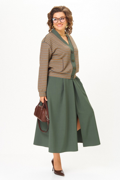 Бомбер, юбка Aira Style 24131-1 зеленый - фото 11