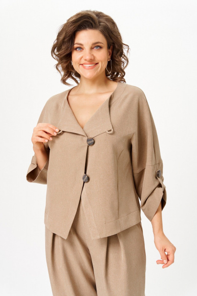 Брюки, жакет Michel chic 1436/1 песочный - фото 6