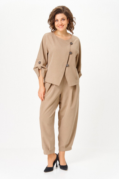 Брюки, жакет Michel chic 1436/1 песочный - фото 1