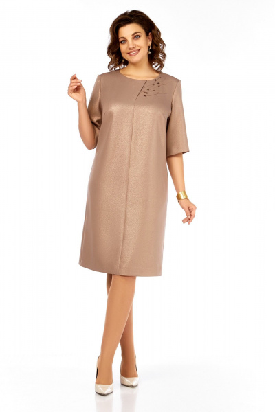 Платье Ольга Стиль С-980 бежево-золотой - фото 1