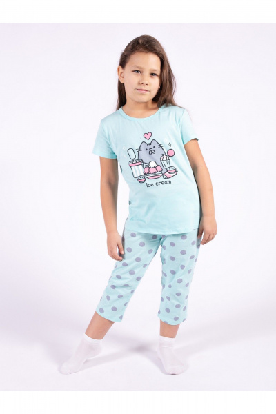 Капри, майка 8 Марта 132590-4С594Д40-122,128 салат - фото 1