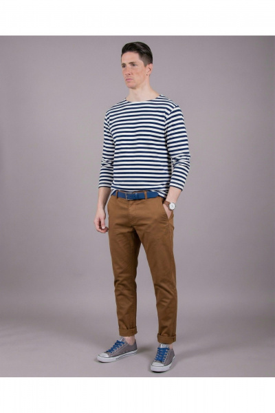 Джемпер трикотажный на каждый день бело-синий 8 Марта 16368-4С5009Д40-170,176 полоска - фото 3