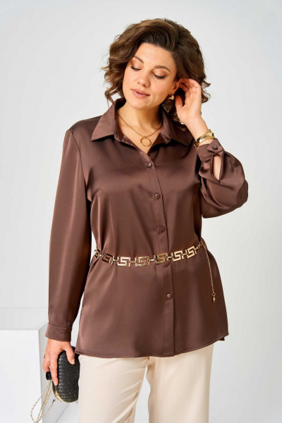 Блуза Асолия 4101 коричневый - фото 6