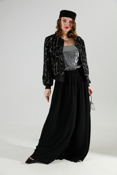 Брюки, джемпер, топ NikVa 1011-2 бордо/чёрный - фото 2