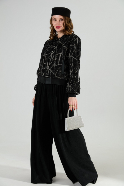 Брюки, джемпер, топ NikVa 1011-2 бордо/чёрный - фото 17