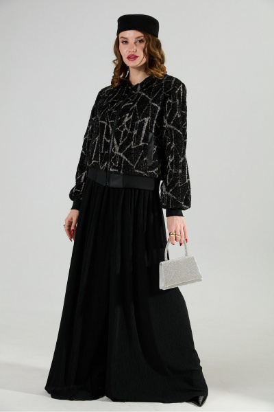 Брюки, джемпер, топ NikVa 1011-2 бордо/чёрный - фото 13