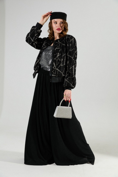 Брюки, джемпер, топ NikVa 1011-2 бордо/чёрный - фото 11