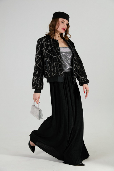 Брюки, джемпер, топ NikVa 1011-2 бордо/чёрный - фото 6