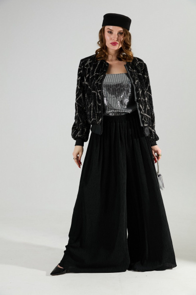 Брюки, джемпер, топ NikVa 1011-2 бордо/чёрный - фото 1