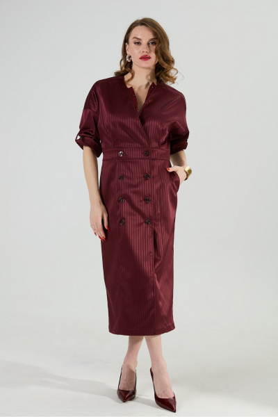 Платье NikVa 362-11 бургунди_полоска - фото 2