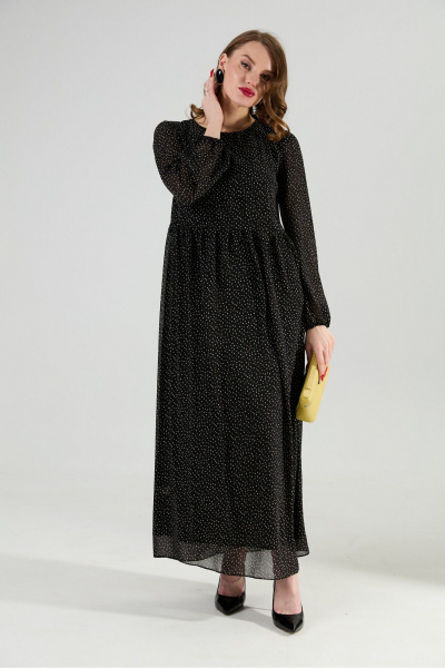 Платье NikVa 801-10 чёрный_горошек - фото 1