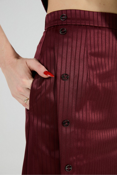 Юбка NikVa 971-5 бургунди_полоска - фото 4