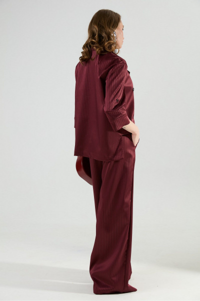 Жакет NikVa 973-4 бургунди_полоска - фото 10