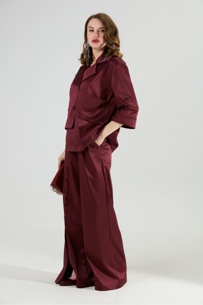 Брюки, жакет NikVa 979-5 бургунди_полоска - фото 7