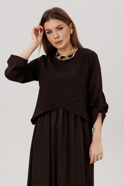 Платье Amberа Style 1007-9 шоколад - фото 3