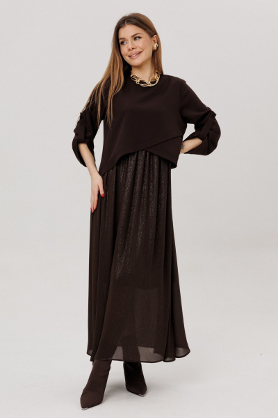 Платье Amberа Style 1007-9 шоколад - фото 1