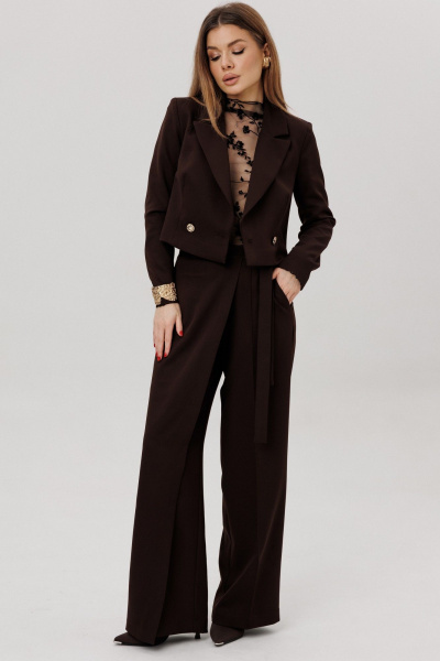 Брюки, жакет Amberа Style 2112-3 шоколад - фото 3
