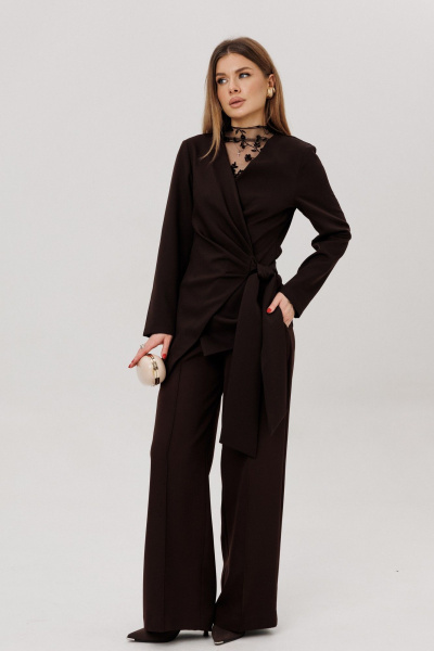 Брюки, жакет Amberа Style 2150 шоколад - фото 4