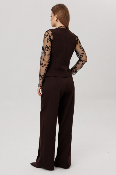 Брюки, жилет, лонгслив Amberа Style 3019 шоколад - фото 4