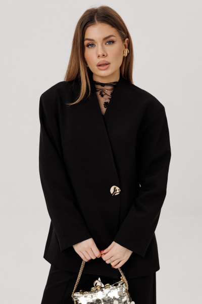 Брюки, жакет, лонгслив Amberа Style 3022 ченый - фото 3