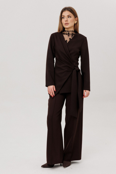 Брюки, жакет, лонгслив Amberа Style 3023 шоколад - фото 9