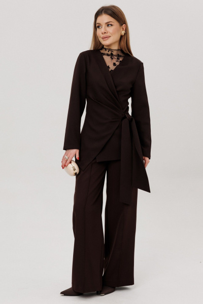 Брюки, жакет, лонгслив Amberа Style 3023 шоколад - фото 7