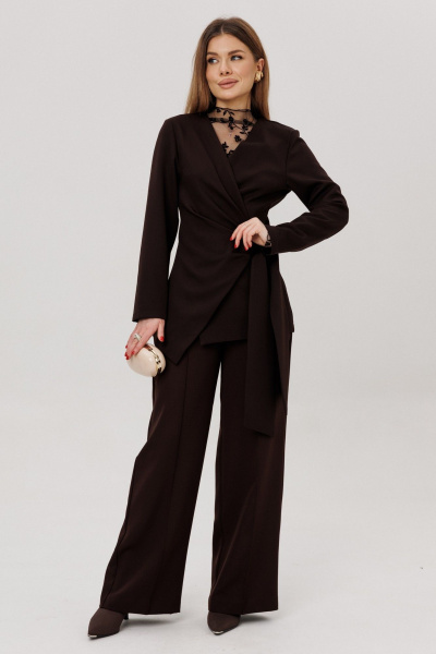 Брюки, жакет, лонгслив Amberа Style 3023 шоколад - фото 6