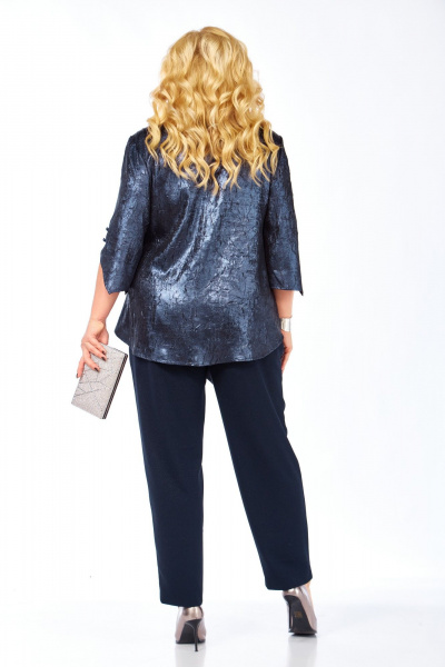 Блуза, брюки Элль-стиль 2450 синий - фото 14