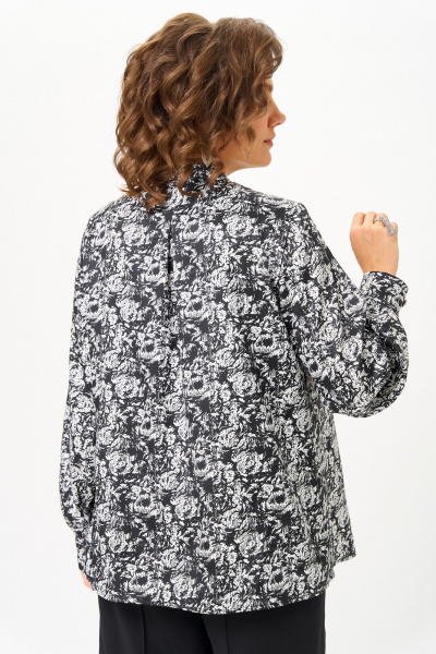 Блуза Michel chic 796 черно-белый_розы - фото 5