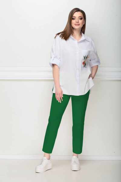 Блуза, брюки LeNata 21194 темно-зеленый - фото 1
