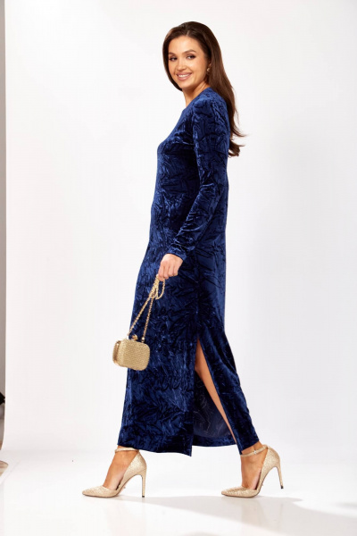 Платье Gizart 5339/1 синий_жатка - фото 8