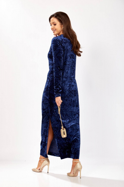 Платье Gizart 5339/1 синий_жатка - фото 7