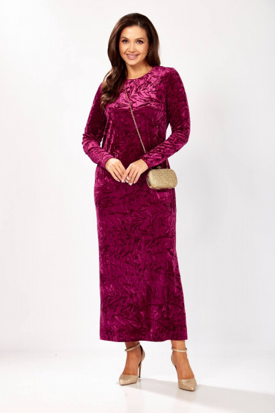 Платье Gizart 5339/1 брусничный_жатка - фото 4