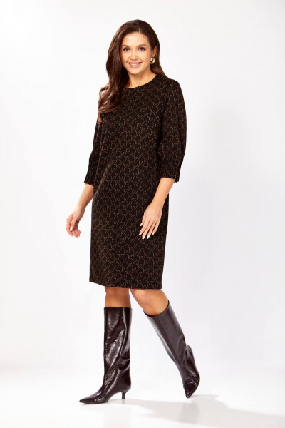 Платье Gizart 5182 черный,медь - фото 2